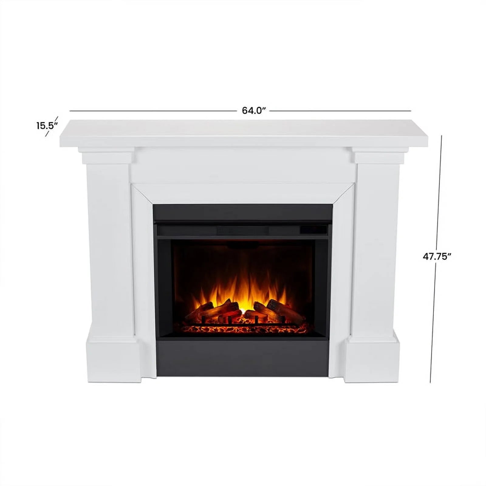 Real Flame Manus 64" Electric Fireplace in White V3538