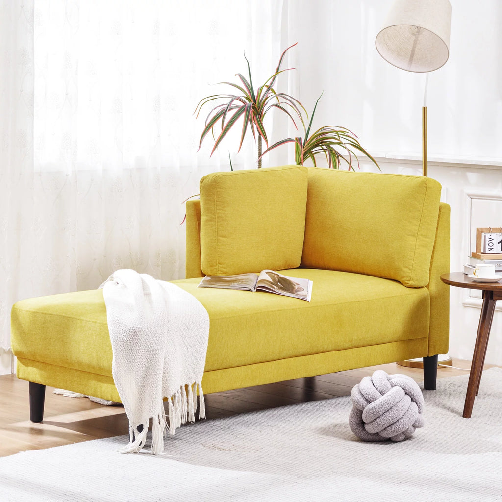 Yellow Chaise Lounge Chairs Indoor Furniture with Arms Couch for Living Room