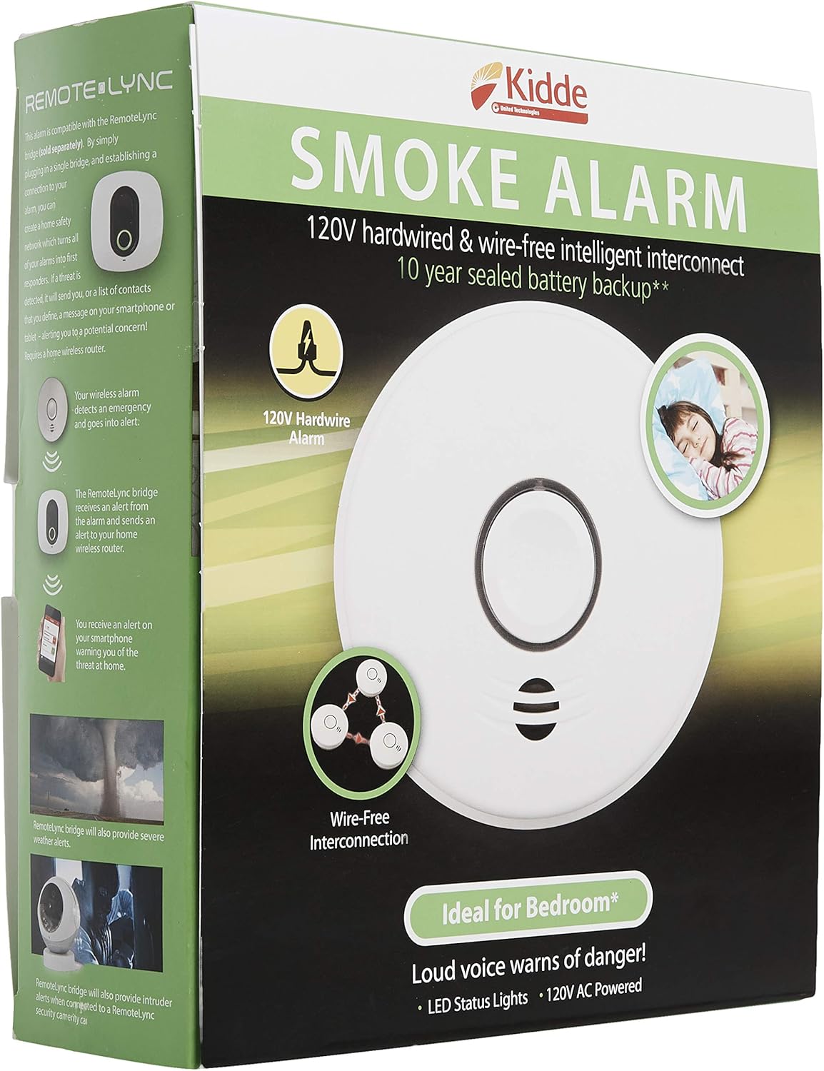 Kidde Wireless Smoke Detector, 10-Year Battery, Voice Alerts F710