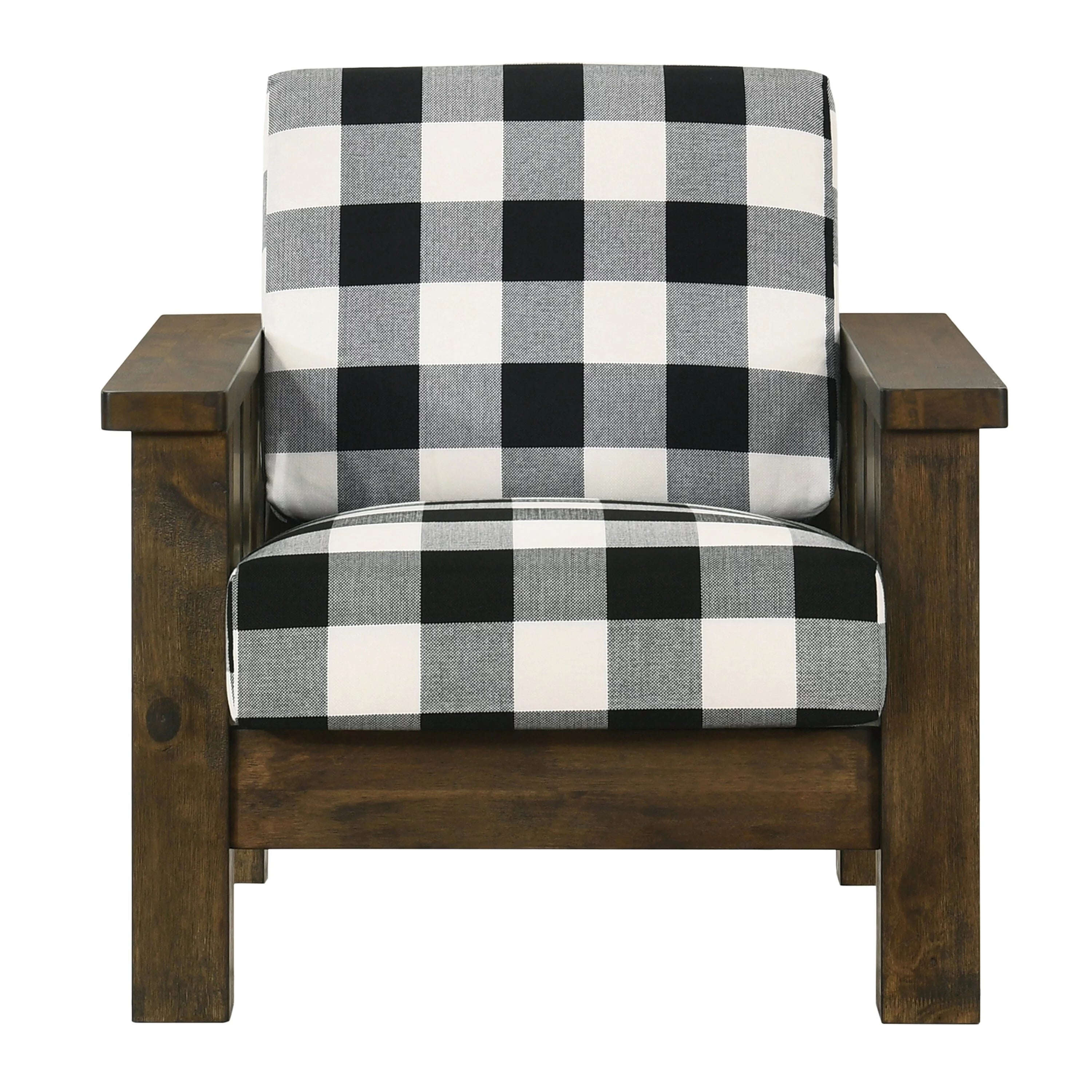 Furniture of America Jimo Rustic Oak Linen Accent Chair W165358