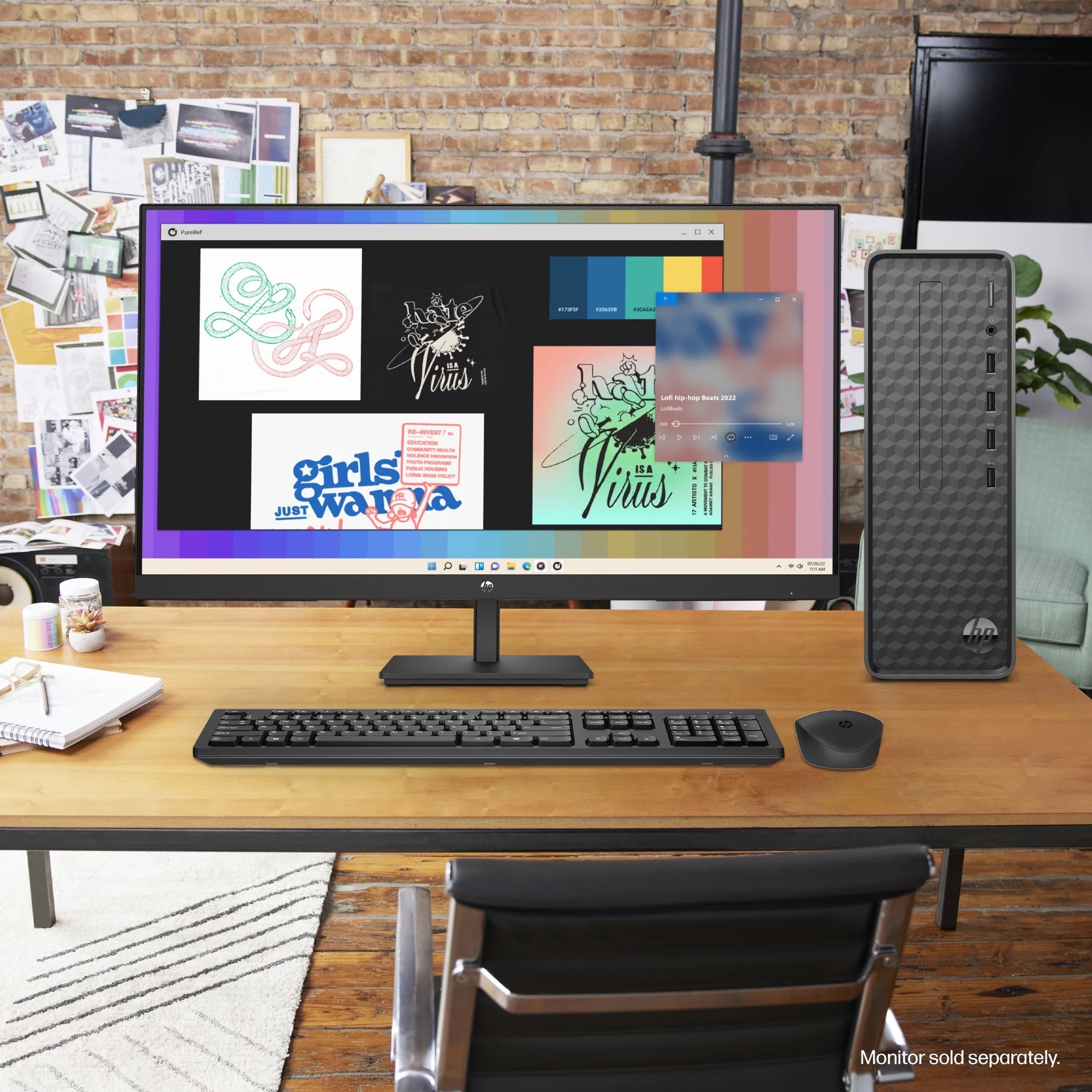 HP Slim Desktop Tower, Intel Pentium, 8GB RAM, 256GB SSD, Windows 11 Home, Black L736