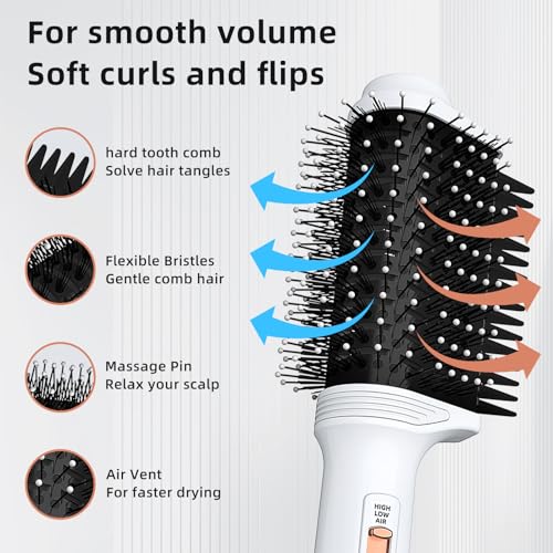 4 in 1 Hot Air Brush Dryer and Styler for All Hair Types Black H16483