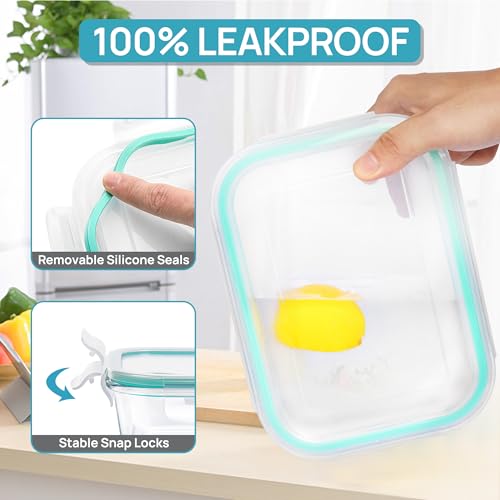 Vtopmart 15 Pack Glass Food Storage Containers with Airtight Lids O2608