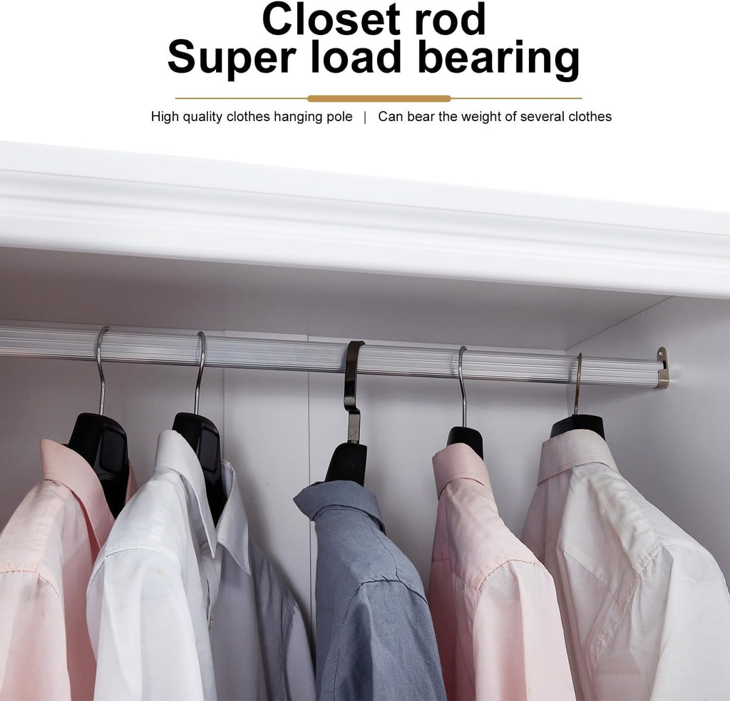 3 Door Armoire Wardrobe Closet with 2 Drawers, White Wooden Cabinet T413596