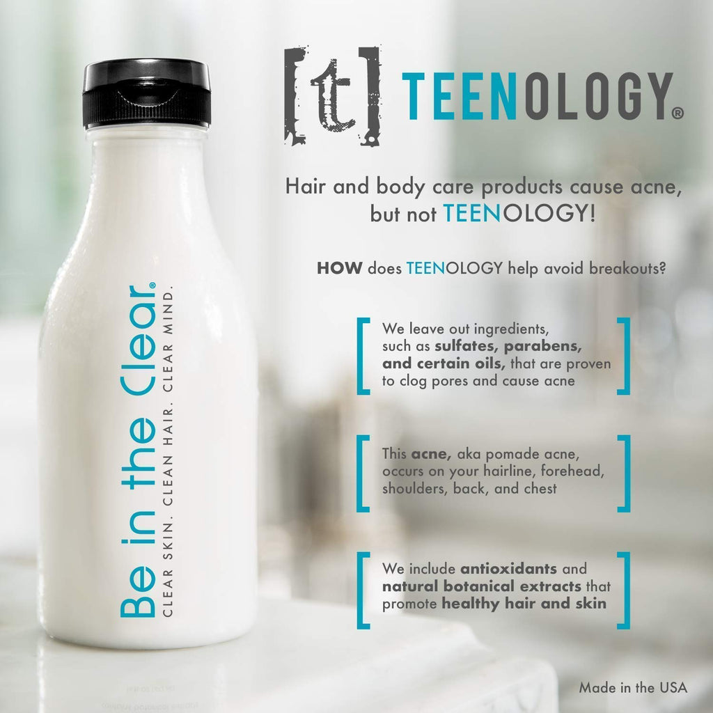 TEENOLOGY Shampoo and Conditioner Bundle, Sulfate-Free, Noncomedogenic, Sweet Mint, 16 oz G81358