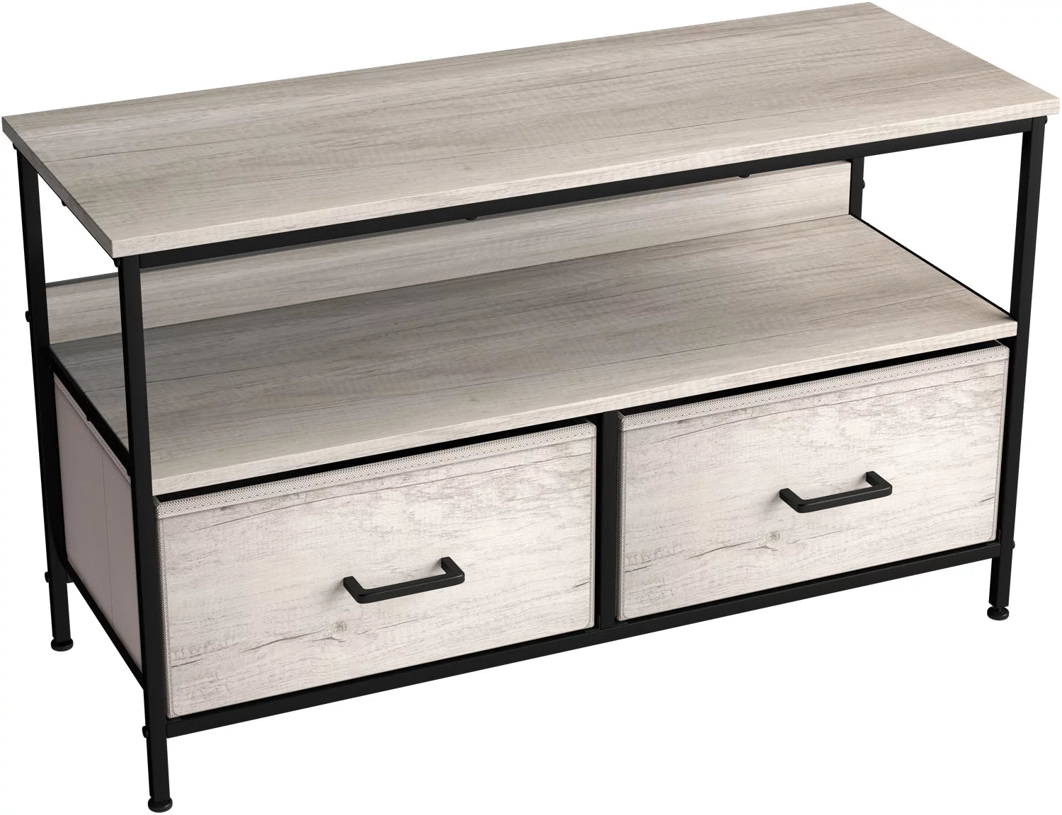 Sorbus TV Stand Dresser with 2 Drawers - Television Riser Chest with Storage (Rustic Beige) C3365