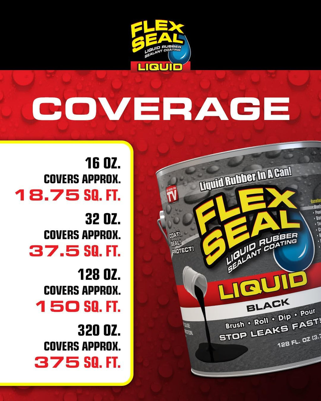 Flex Seal Liquid Rubber Coating Sealant, Waterproof, UV Resistant, 1 Gallon, Clear J41027