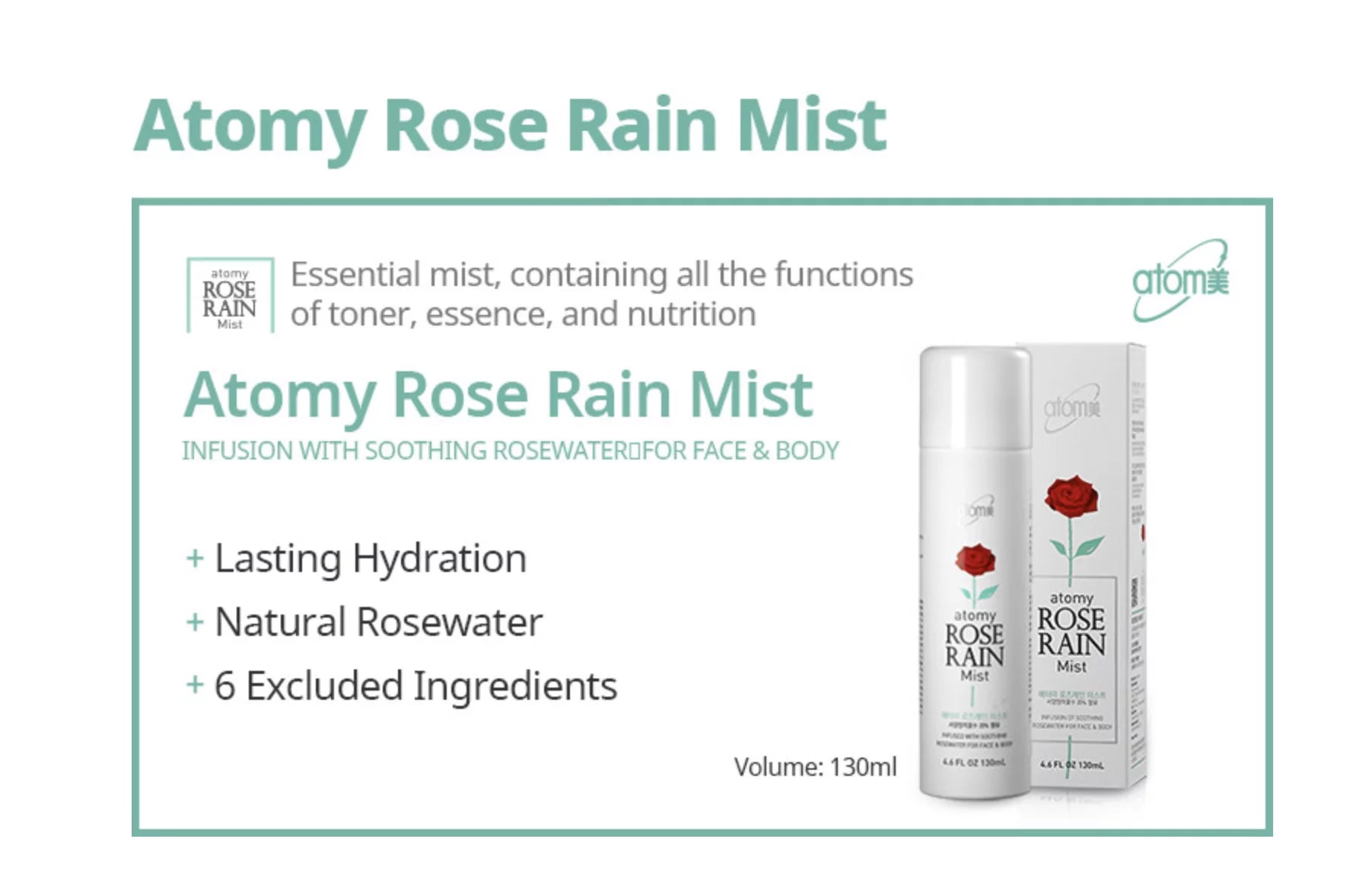 Atomy Rose Rain Mist 130ml C694