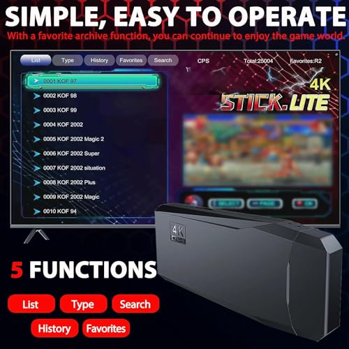 ZeroStory Retro Game Console Stick with 20000+ Games and 2 Wireless Controllers C698597