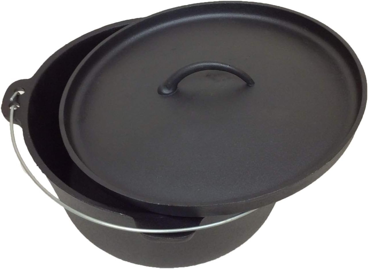 Cuisiland Pre-seasoned 16 Quart Cast Iron Dutch Oven with Lid T150