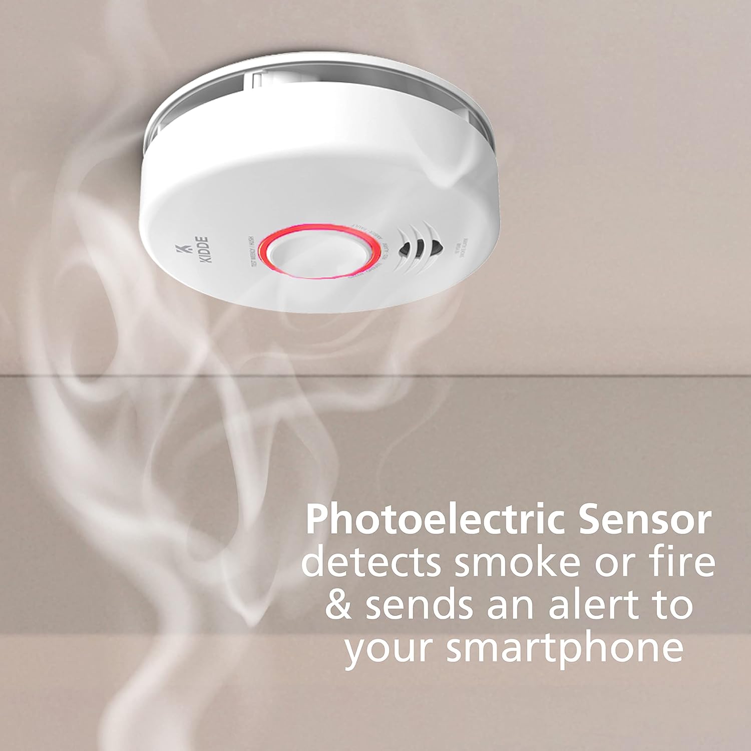 Kidde Smart Smoke Detector WiFi Hardwired with Battery Backup, 2 Pack A8505