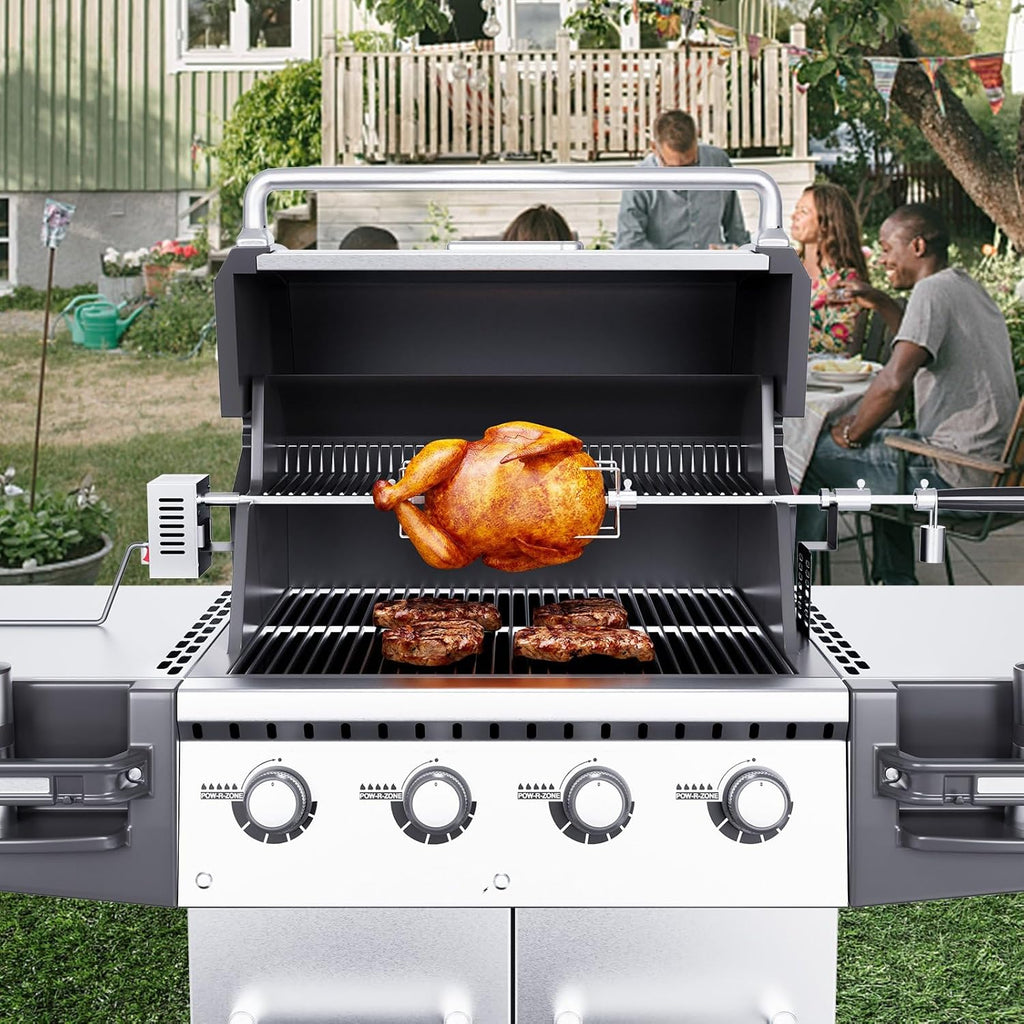 Stainless Steel Grill Rotisserie Kit with Motor for BBQ N10422