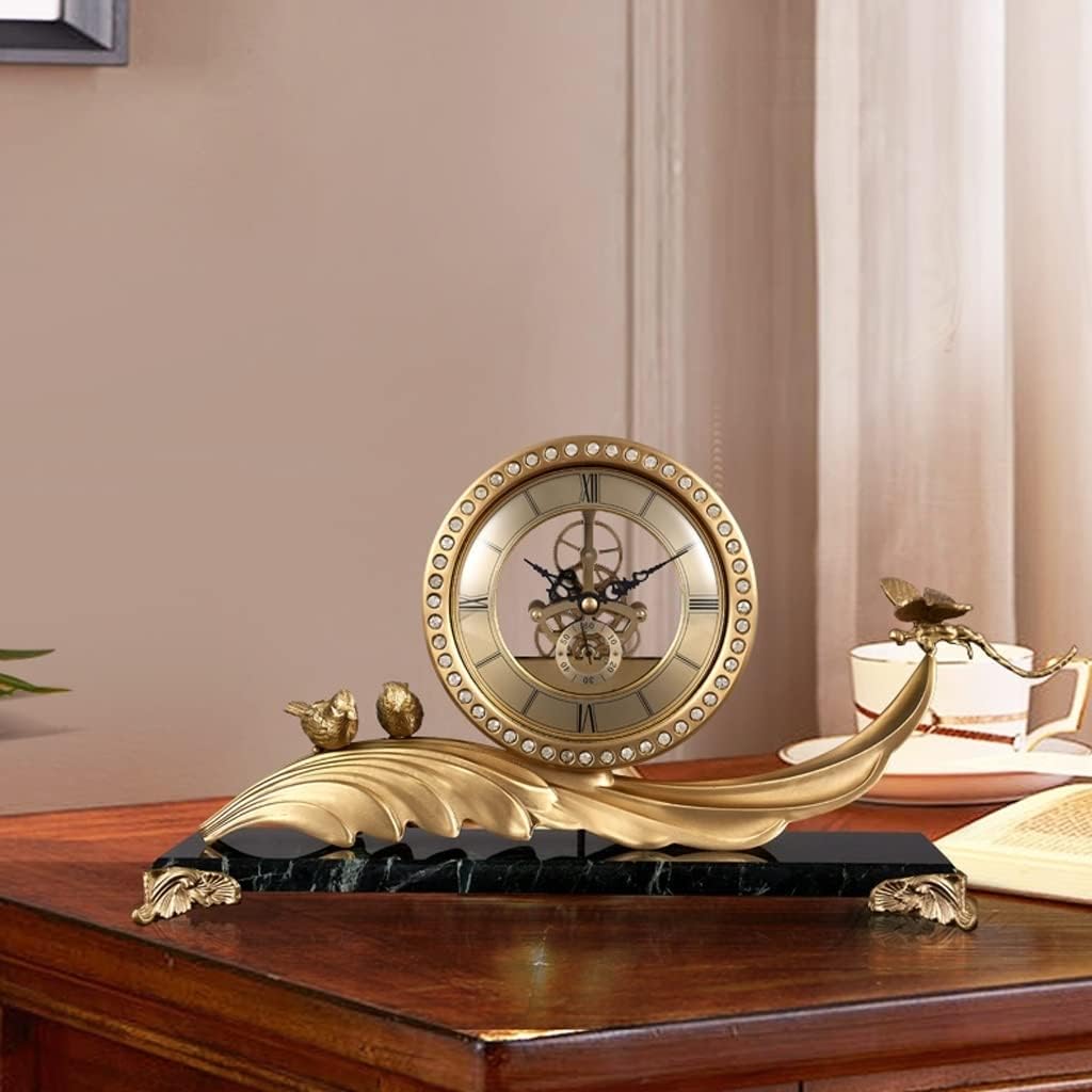 Brass Desk Clock Silent Modern Creative Ornament M6959