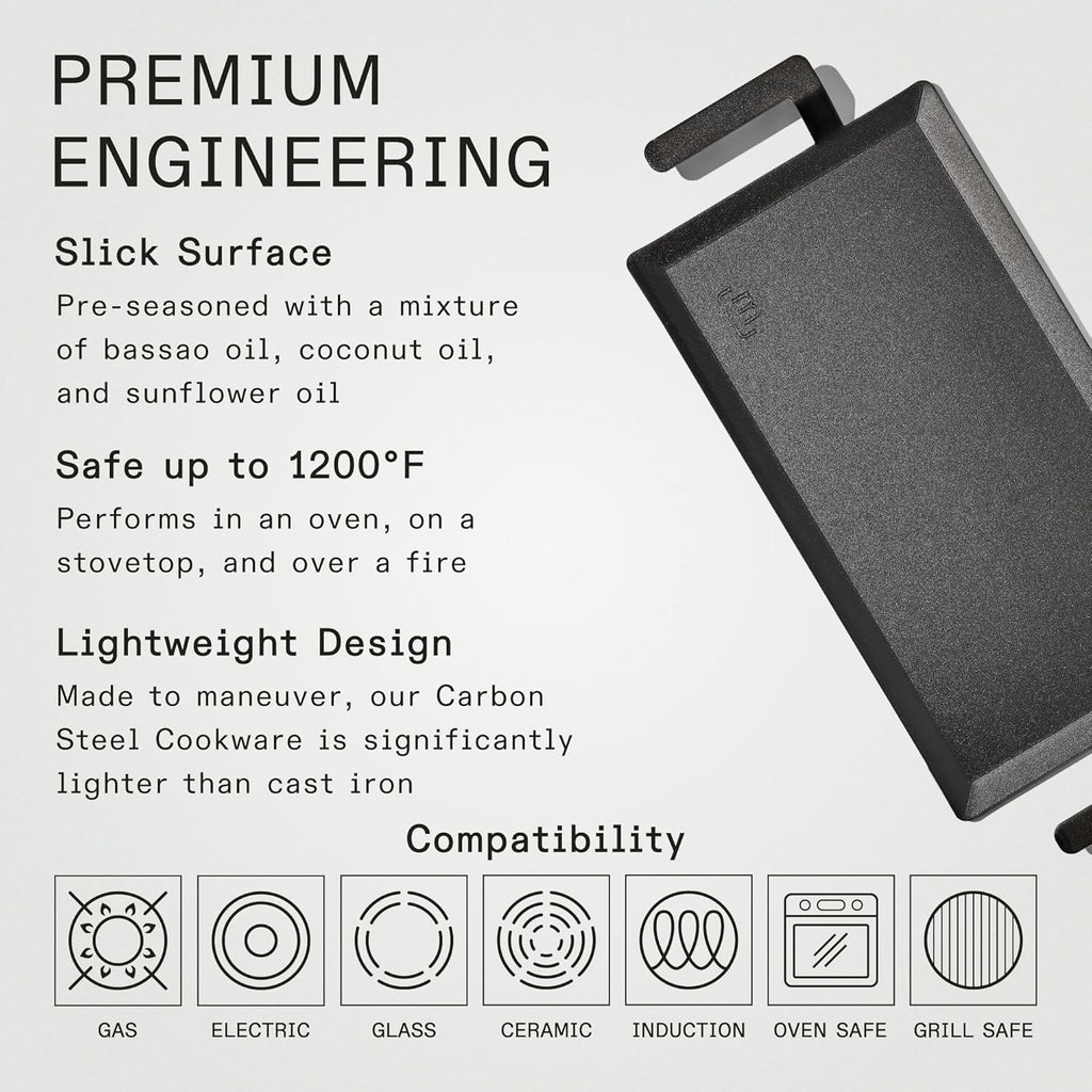 Made In Cookware Carbon Steel Griddle, Induction Compatible X74836