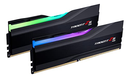 G.SKILL Trident Z5 RGB Series (Intel XMP 3.0) DDR5 RAM 32GB (2x16GB) 7200MT/s CL34-45-45-115 1.40V Desktop Computer Memory UDIMM - Matte Black (F5-7200J3445G16GX2-TZ5RK)