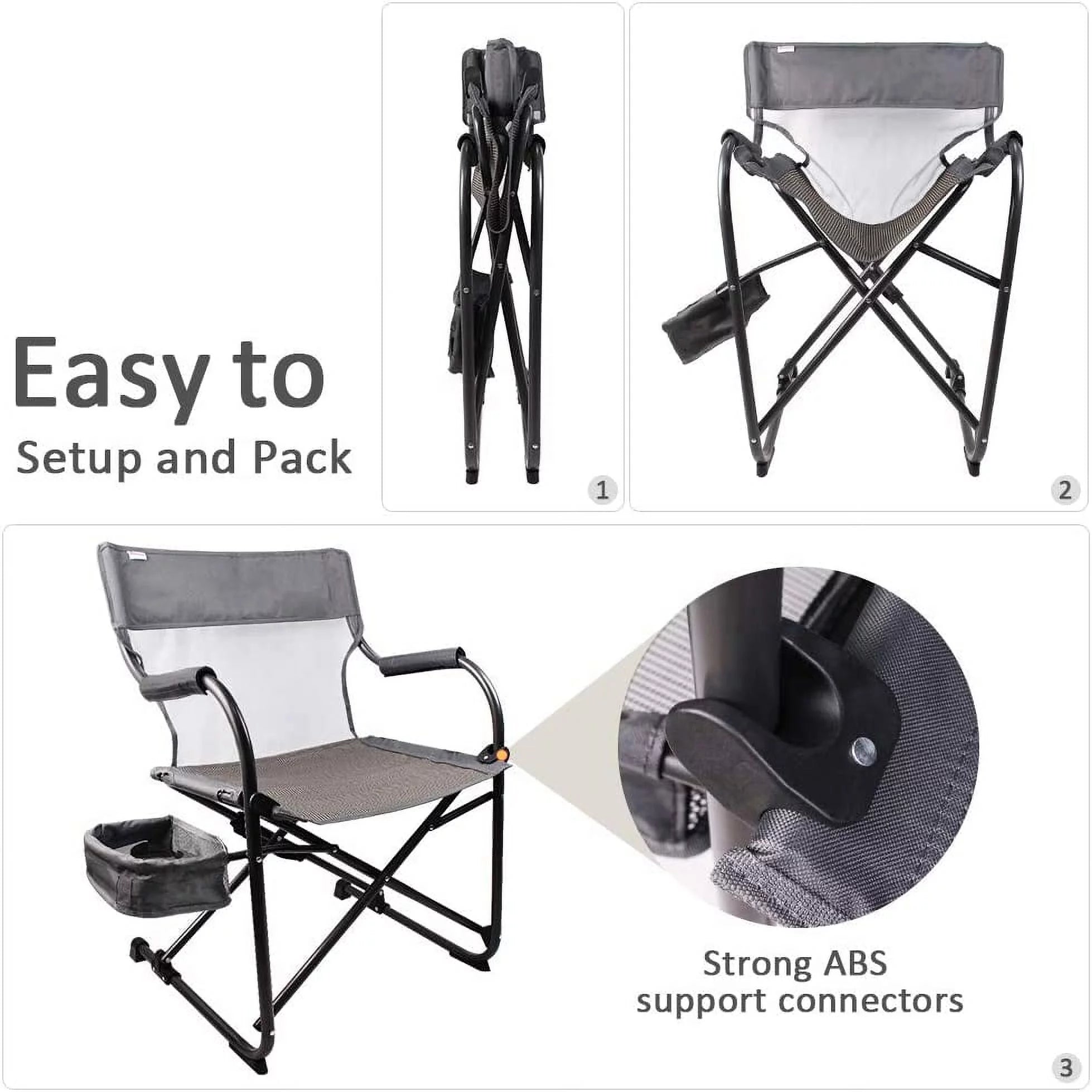 Zenree Heavy Duty Portable Folding Director's Chair Outdoor Gray S45909