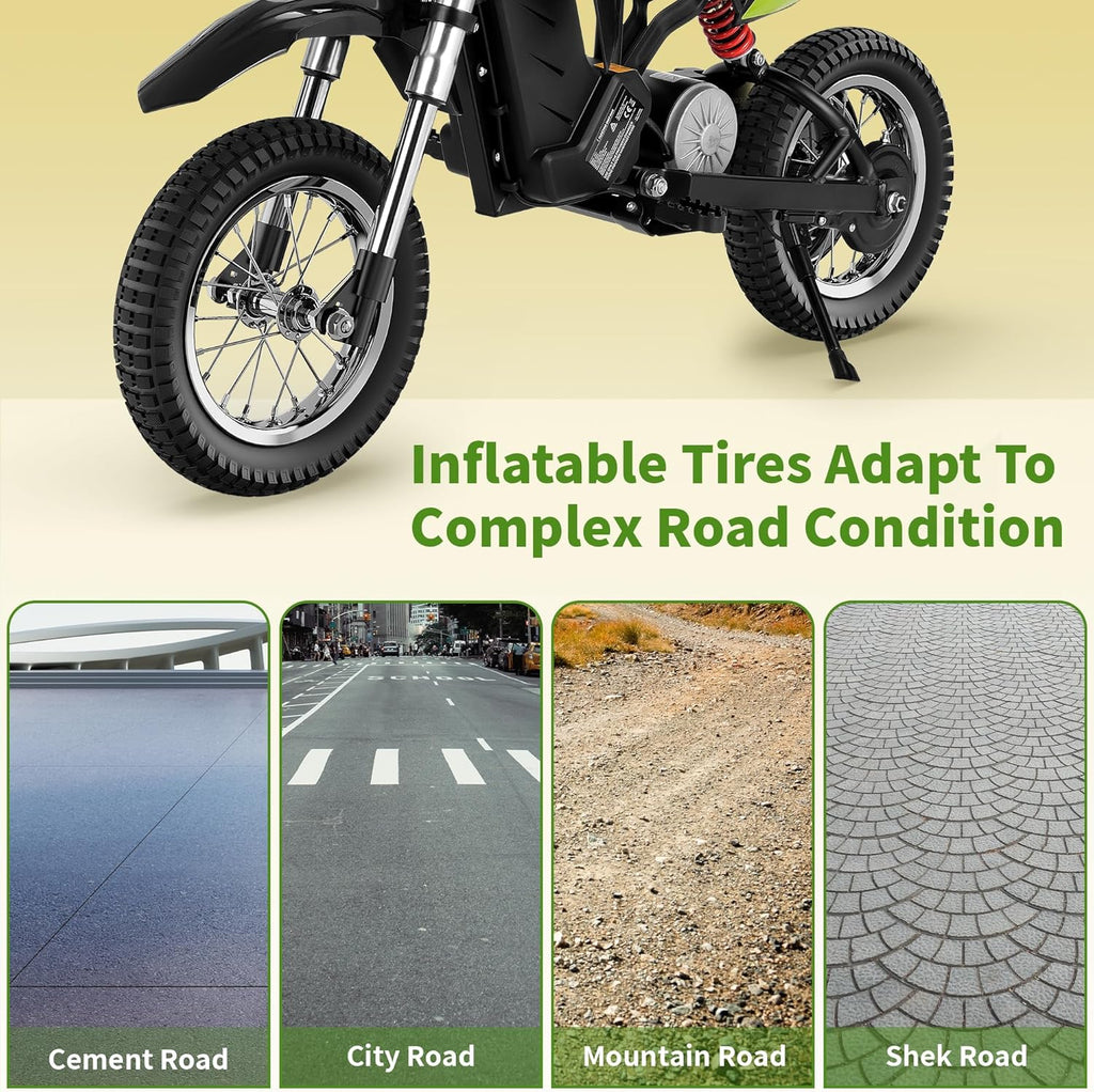 36V 300W Kids Electric Dirt Bike Ride on Motorcycle for Ages 5-10 M6348