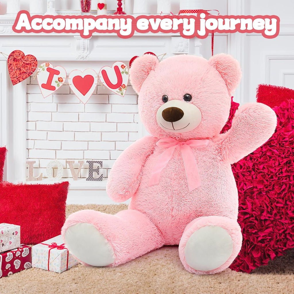 MorisMos 2-Pack Giant Teddy Bear Stuffed Animals, 35.4" Pink & White Plush Toy I424