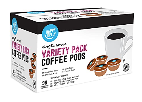 Happy Belly Variety Pack Coffee Pods for K-Cup Brewer, 96 Count X185445
