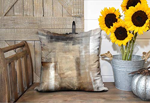 Brown and Grey Decorative Throw Pillow Covers for Couch, Set of 2, 12x20 Inches Q543