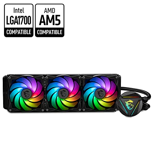 MSI MAG CoreLiquid 360R V2 AIO ARGB CPU Liquid Cooler, 360mm Radiator B79026