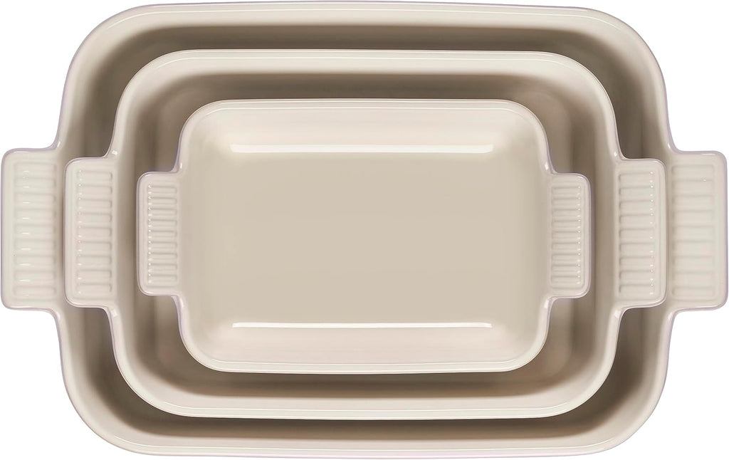 Le Creuset Stoneware Heritage Set 3 Rectangular Dishes, Shallot R864320