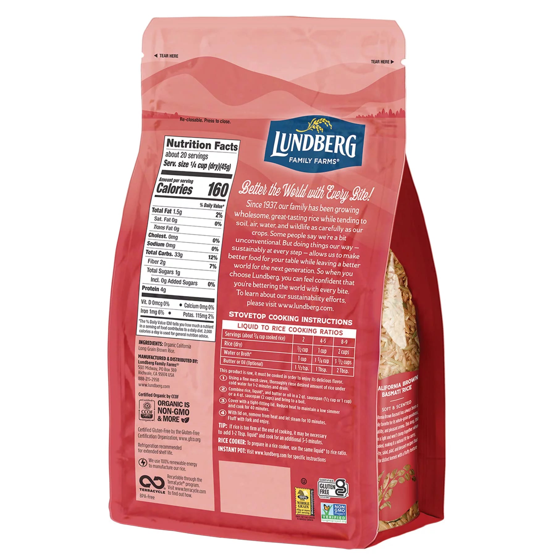 Lundberg Family Farms Organic Brown Basmati Rice, 32 Ounce I158