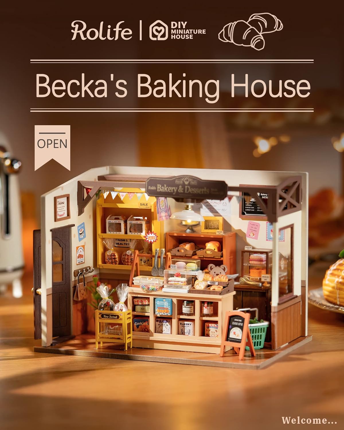 Rolife Miniature House Kit for Beginners 1:20 DIY Dollhouse with LED Lights K480279