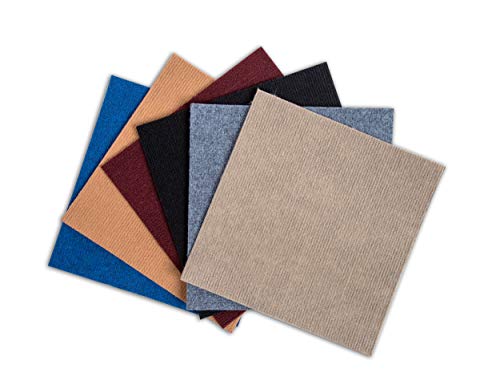 Self Adhesive Carpet Floor Tiles 12" x 12" 48 Pcs Brown I534