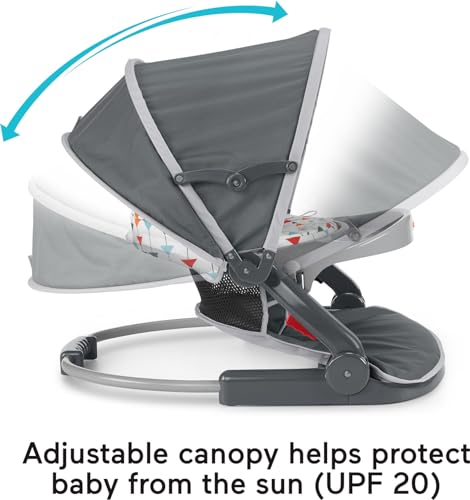 Fisher-Price Travel Baby Chair Sit-Me-Up Floor Seat with Snack Tray and Canopy O535