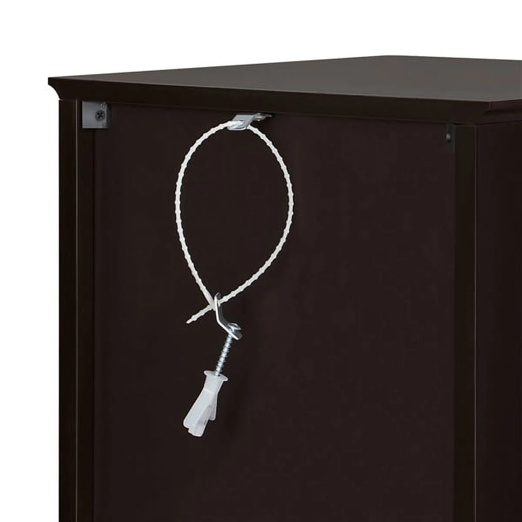Topeakmart Wooden Bathroom Floor Storage Cabinet with Drawer, Espresso X322
