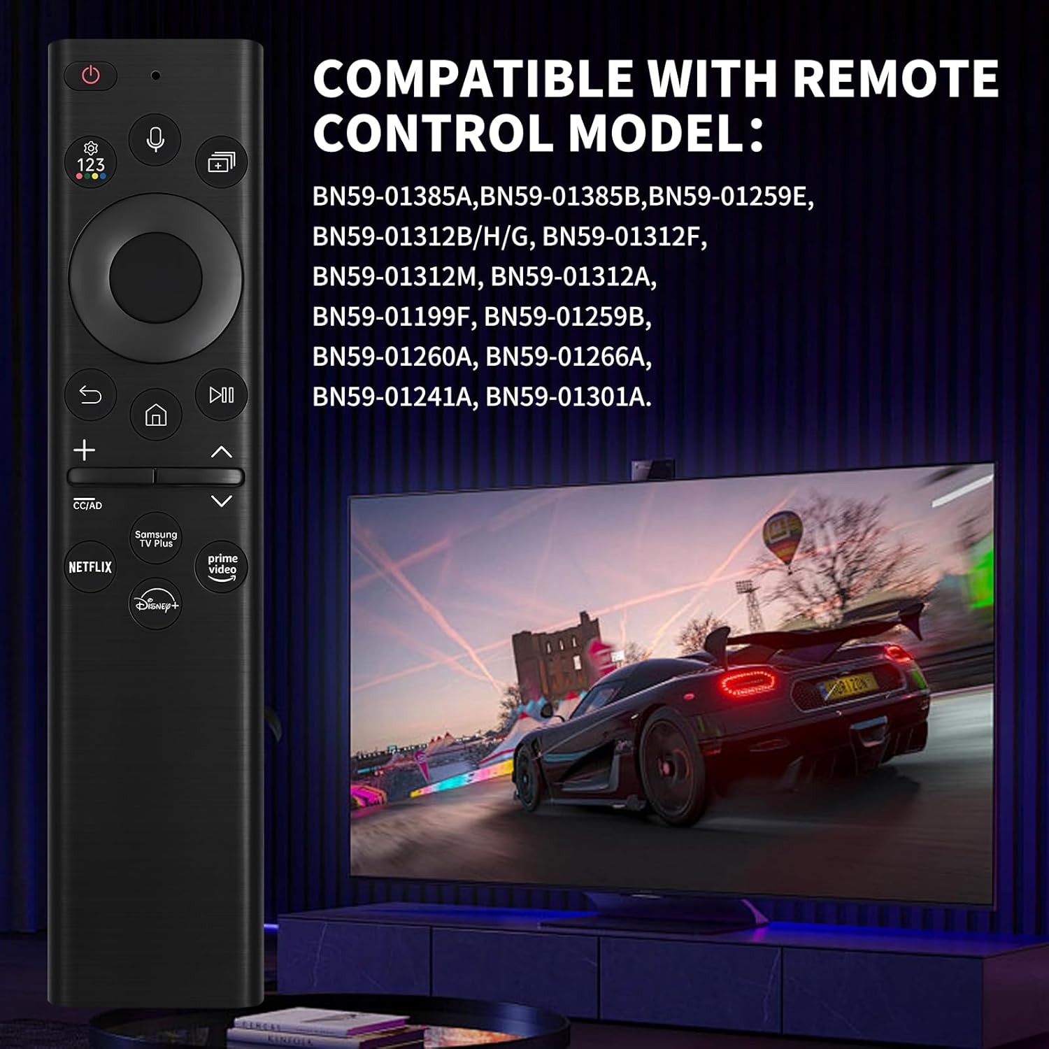 BN59-01385A Samsung Solar Voice Remote for 2021-2022 Neo LED Smart TV, Black J325