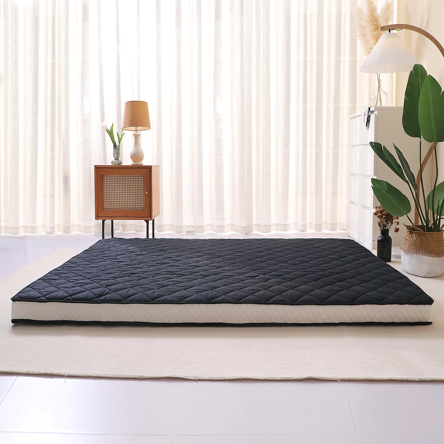 LILYPELLE Futon Mattress, Queen, Gray P479864