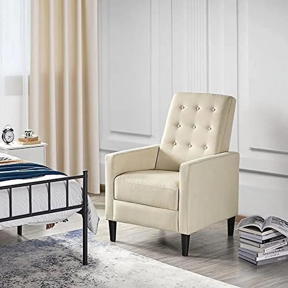 RUNFAYBIU Fabric Recliner Chair Mid-Century Modern Adjustable Single Sofa G9312