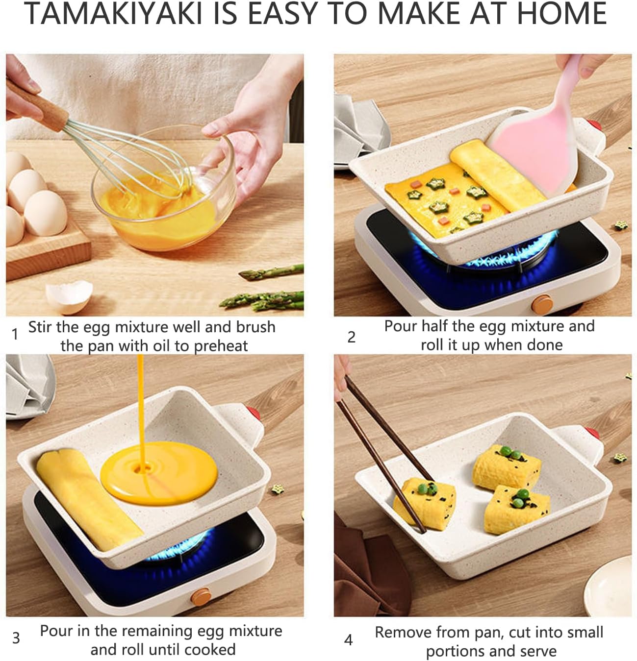 Tamagoyaki Pan, Japanese Omelette Pan, Non Stick Rectangle 6x7 Inch O436