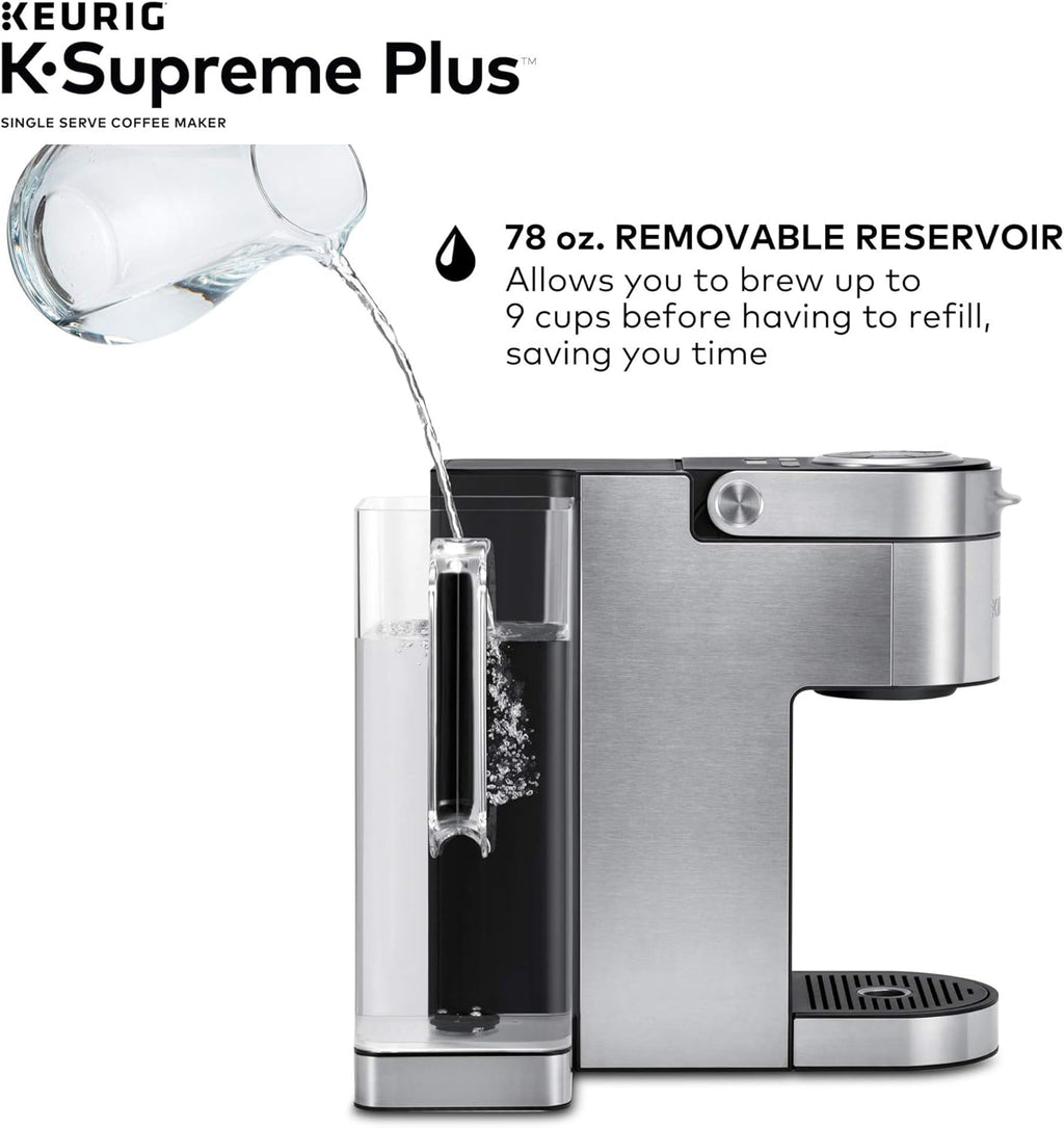 Keurig K-Supreme Plus Coffee Maker, Stainless Steel + Peet's Coffee K-Cup Pods Variety Pack, 40 Count F99744