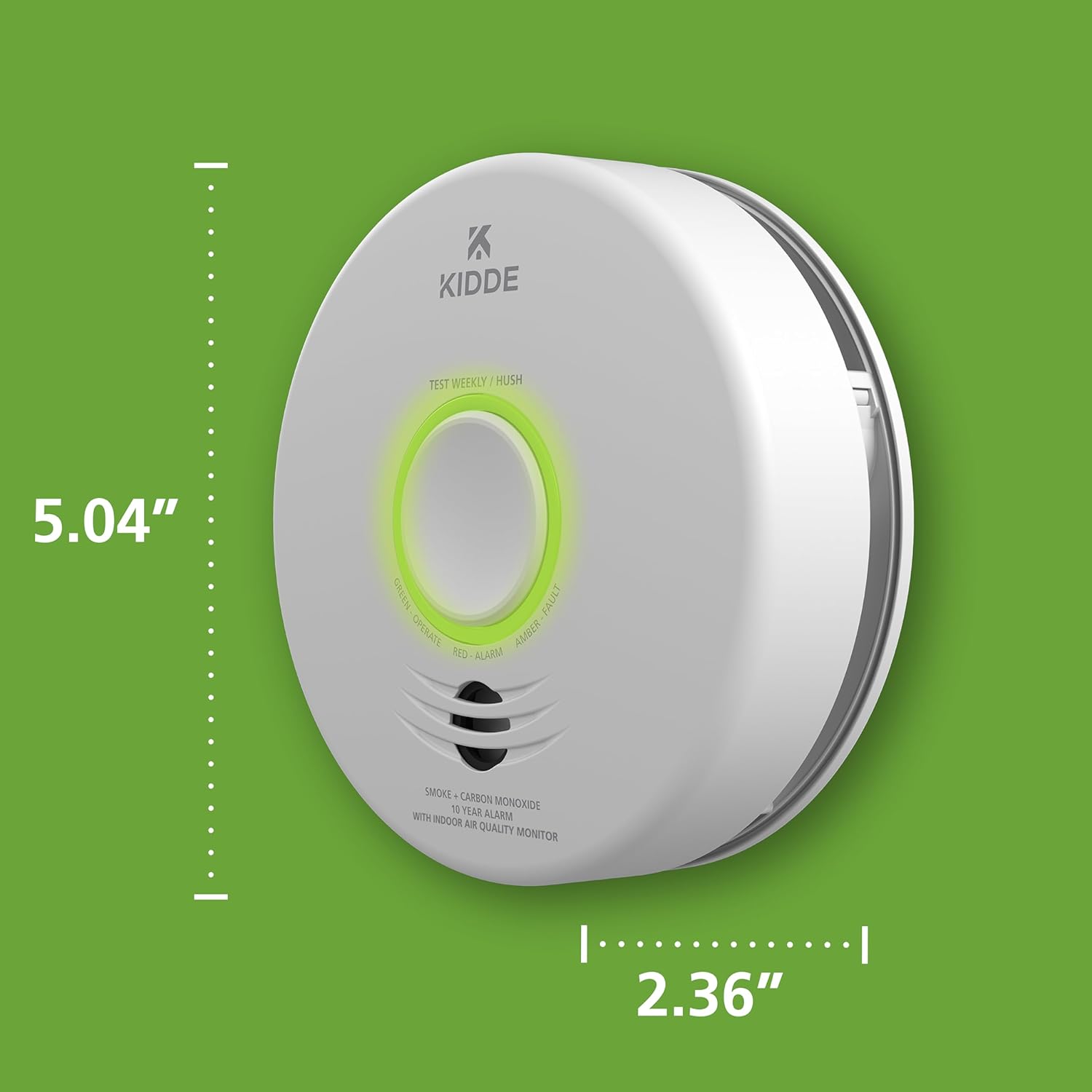 Kidde Smart Smoke & CO Detector with Indoor Air Quality Monitor, WiFi, Hardwired w/Battery Backup J865