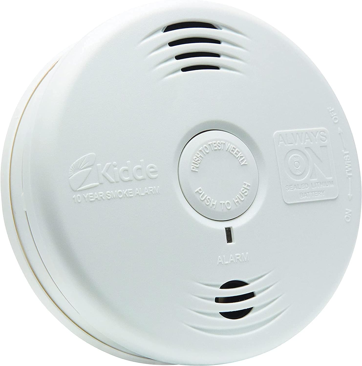 Kidde Smoke Detector, 10-Year Battery, Photoelectric Sensor, White S8172