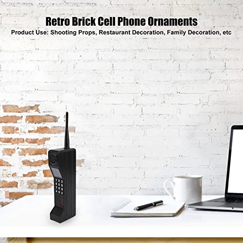 FLEXMAN Retro Brick Cell Phone Ornament, Metal Vintage Phone Model, Black T2309