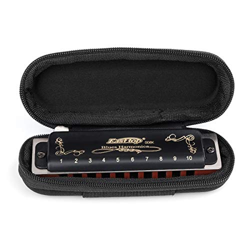 Easttop Professional Harmonica Key of G 10 Hole with Case & Cleaning Cloth N192