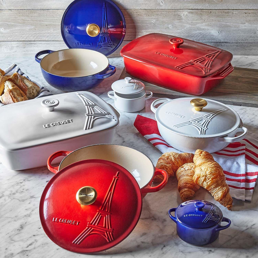 Le Creuset Eiffel Tower Stoneware Covered Rectangular Casserole, 3.5 qt, Cerise L741
