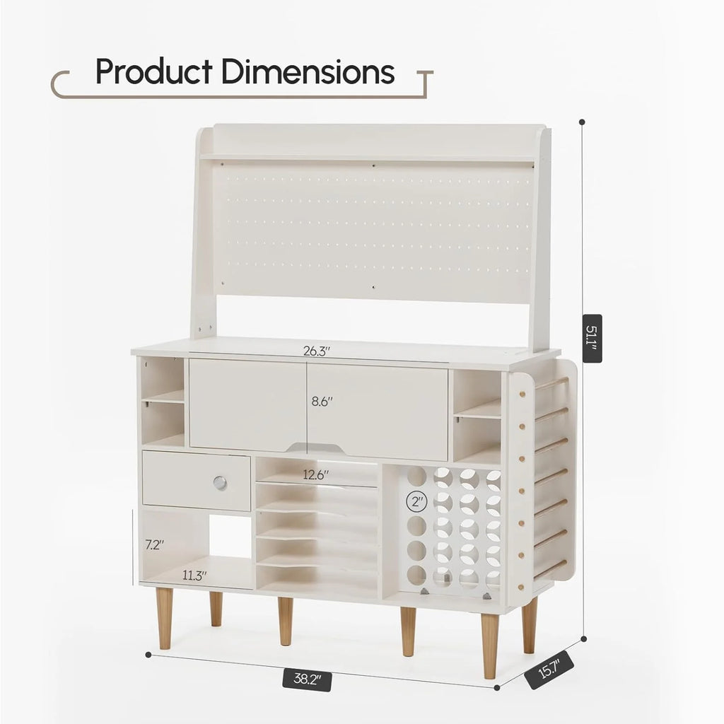 Craft Cabinet with Charging Station and Pegboard for Cricut Machines V868