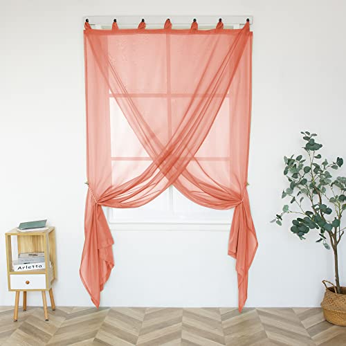 Dusty Blue Tab Top Sheer Curtains 52x72 Inches, 2 Panels B5020