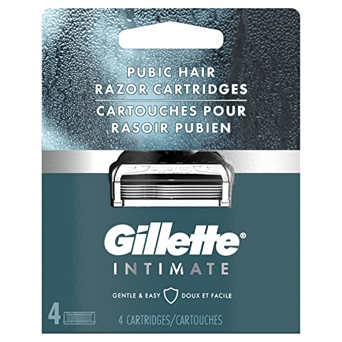 Gillette Intimate Pubic Hair Razor Cartridges, 4 Refills, Dermatologist Tested J487788