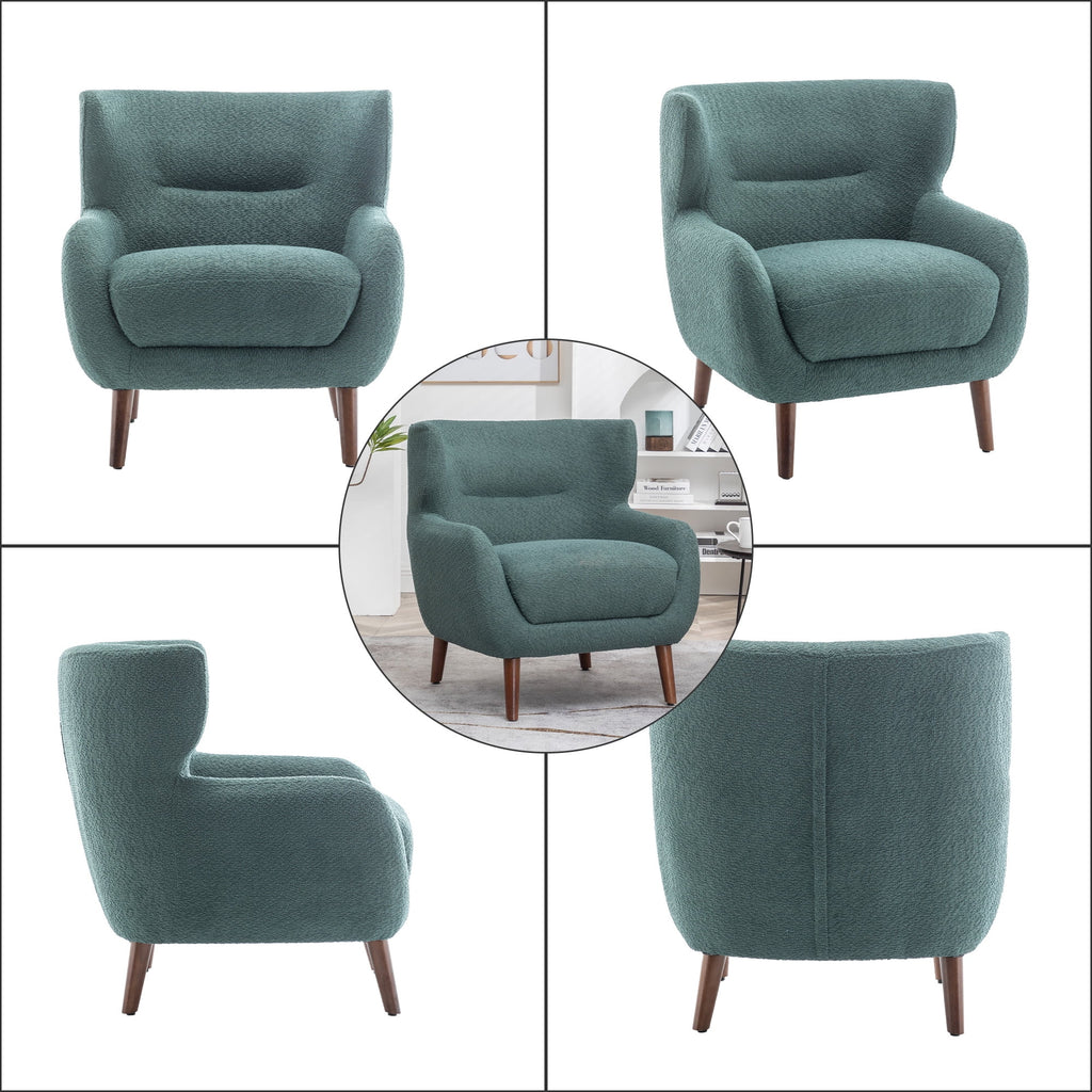 XINMICS Tufted Wingback Accent Chair, Green N2414