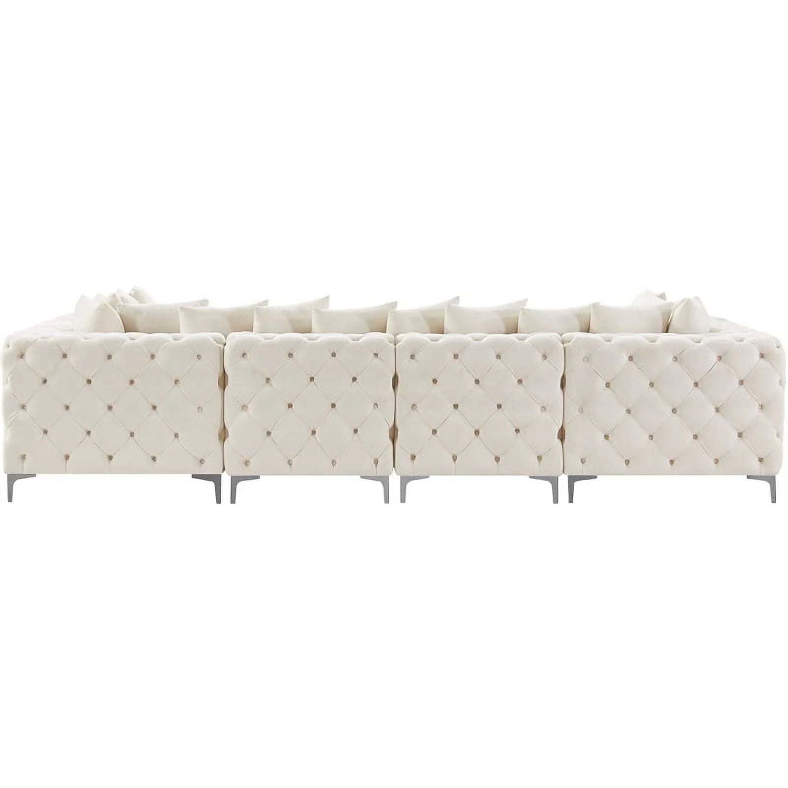 Maklaine Cream Velvet Modular Sectional R397354