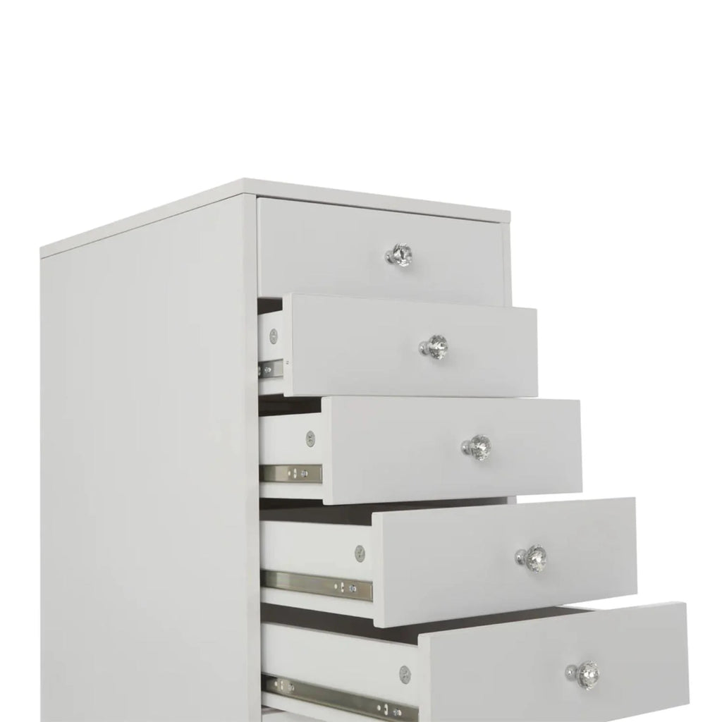 Impressions Vanity SlayStation 5-Drawer Makeup Vanity Storage Unit Bright White I9242
