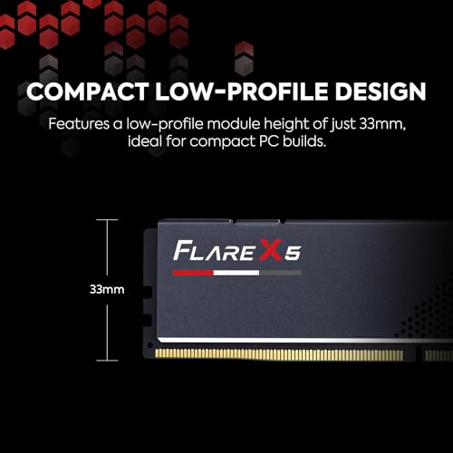 G.SKILL Flare X5 DDR5 RAM 32GB (2x16GB) 6000MT/s CL36 Desktop Memory UDIMM Matte Black P83984