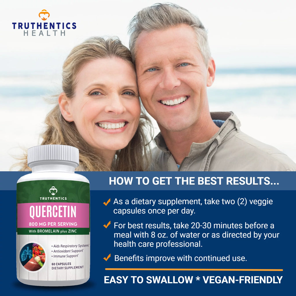 Truthentics Quercetin with Bromelain Zinc Supplement (2-Pack), 120 Capsules X224159