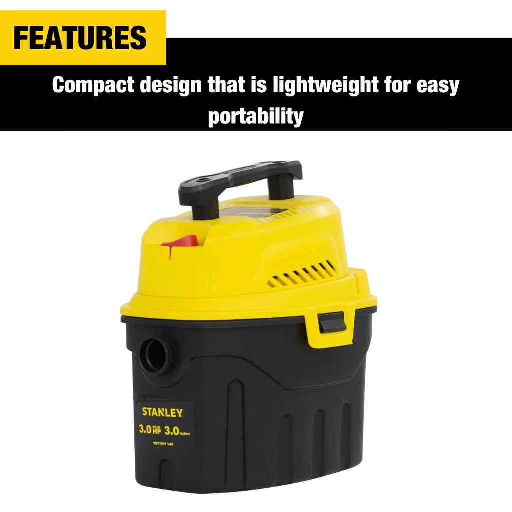 Stanley Black & Decker SL18910P-3 3 Gallon Wet Dry Vacuum, 3 Peak HP I4312